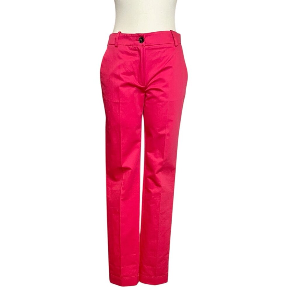 Lacoste coral pink straight leg chino trouser size 4